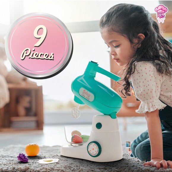 Deluxe Stand Mixer Playset for Toddlers 3+ – 9 Piece Gourmet Kitchen Set - Picture 5 of 7